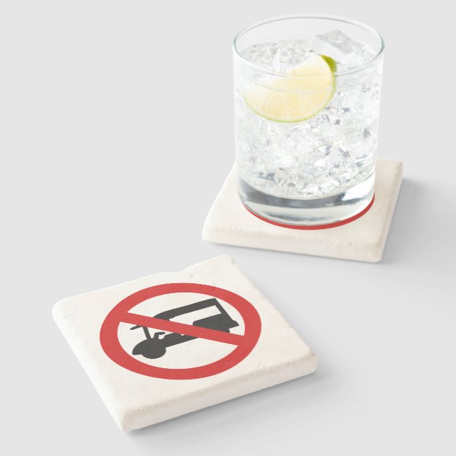 NO Tuk-Tuk TAXI ⚠ Thai Road Sign ⚠ Stone Coaster (Side)