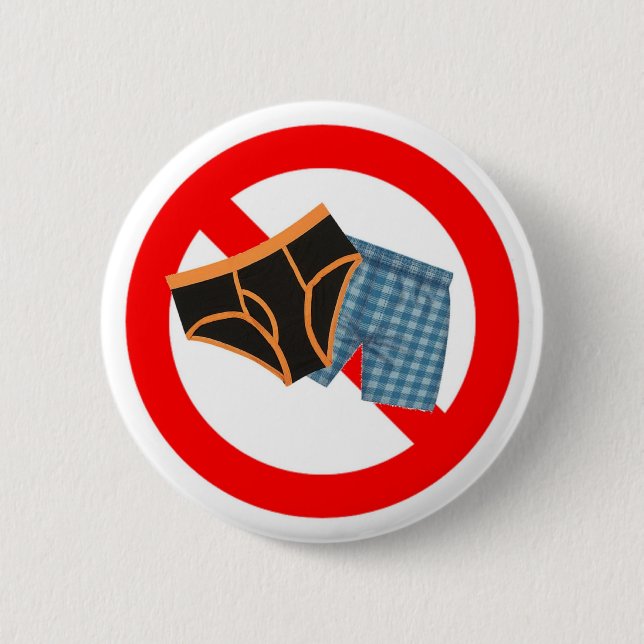 No Underwear 6 Cm Round Badge (Front)