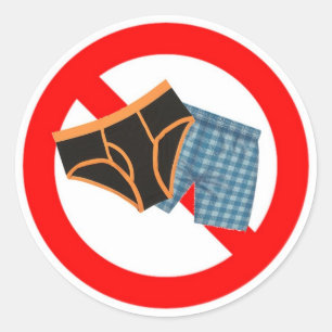 No Underwear Classic Round Sticker