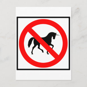 No Unicorns Highway Sign Postcard