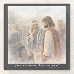 No unimportant person glass coaster