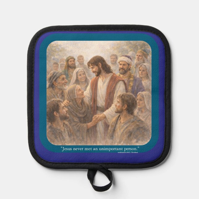 No unimportant person pot holder (Front)