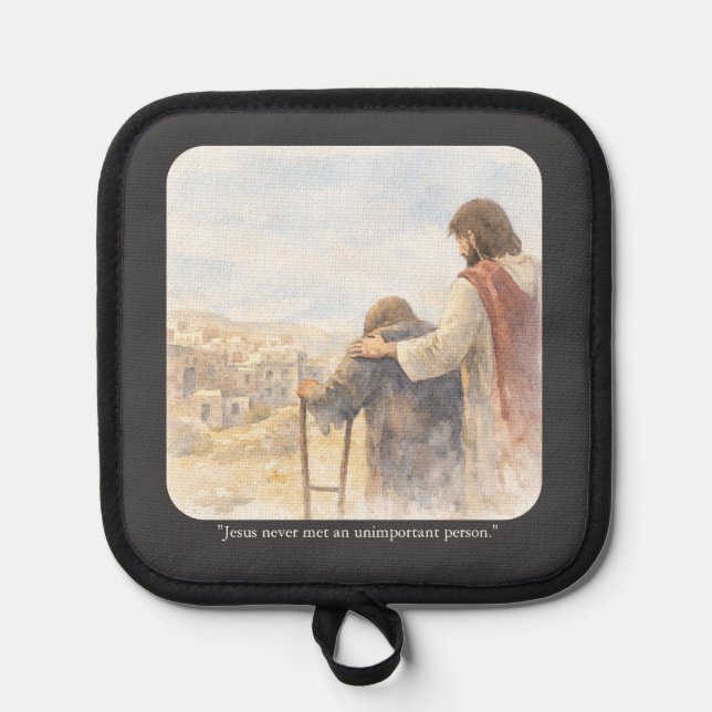 No unimportant person pot holder (Front)