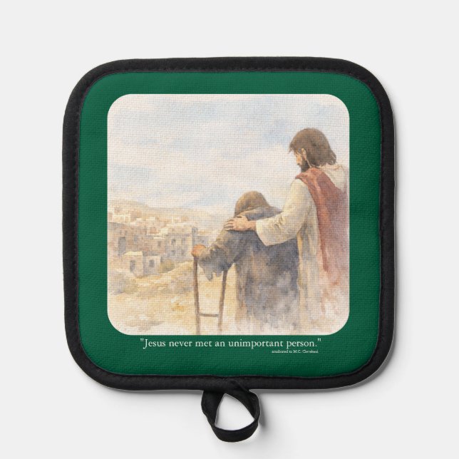 No unimportant person pot holder (Front)