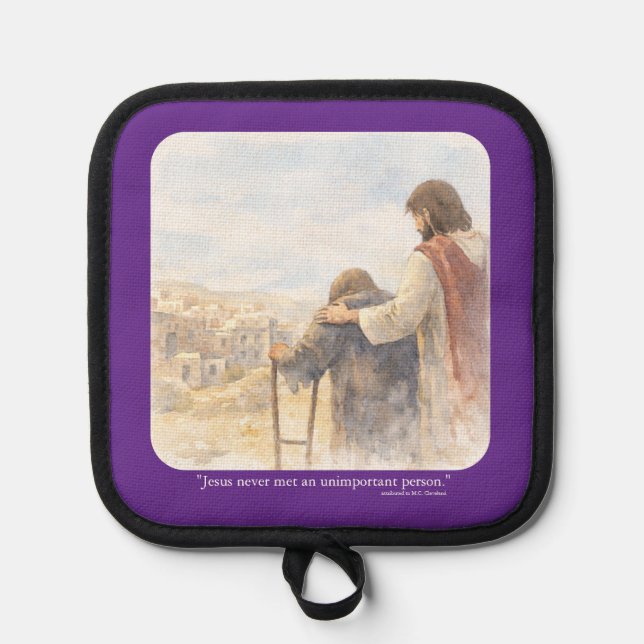No unimportant person pot holder (Front)
