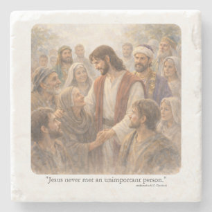 No unimportant person stone coaster