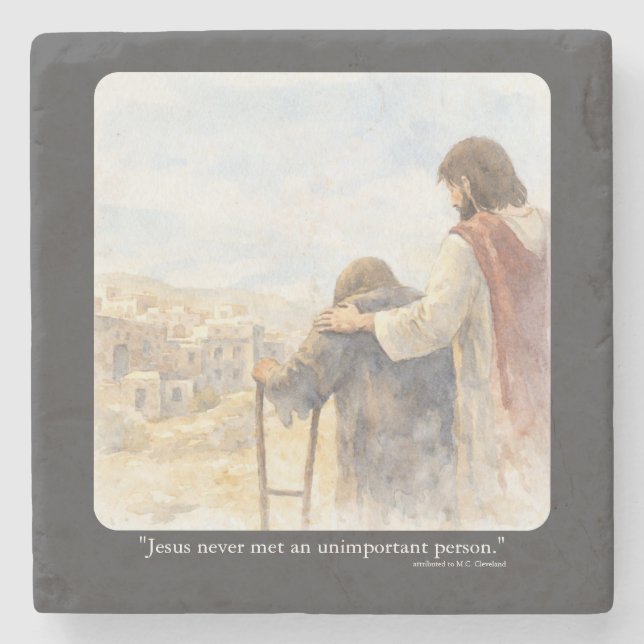 No unimportant person stone coaster (Front)