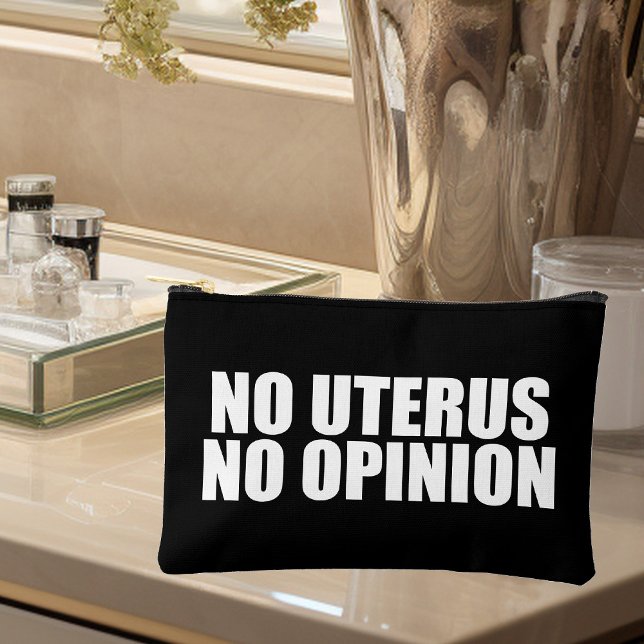 No Uterus No Opinion Pro Choice Quote Black Accessory Pouch (Creator Uploaded)