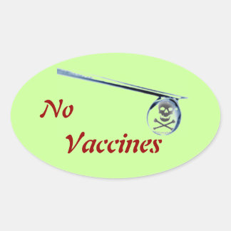 "No Vaccine" Oval Window Sticker