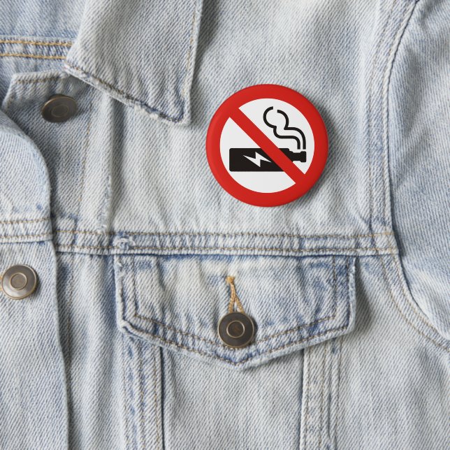 No Vaping 6 Cm Round Badge (In Situ)