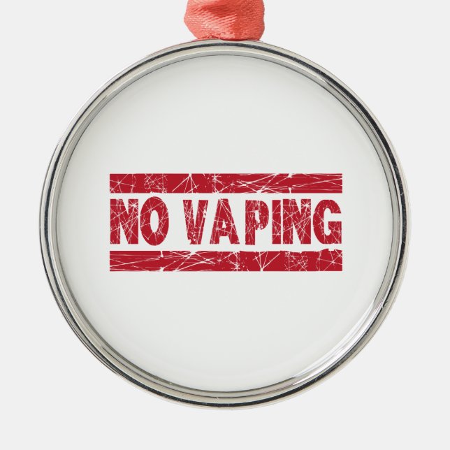 No Vaping Red Ink Stamp Metal Ornament (Front)