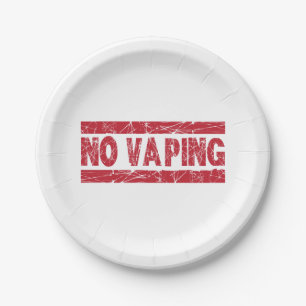 No Vaping Red Ink Stamp Paper Plate