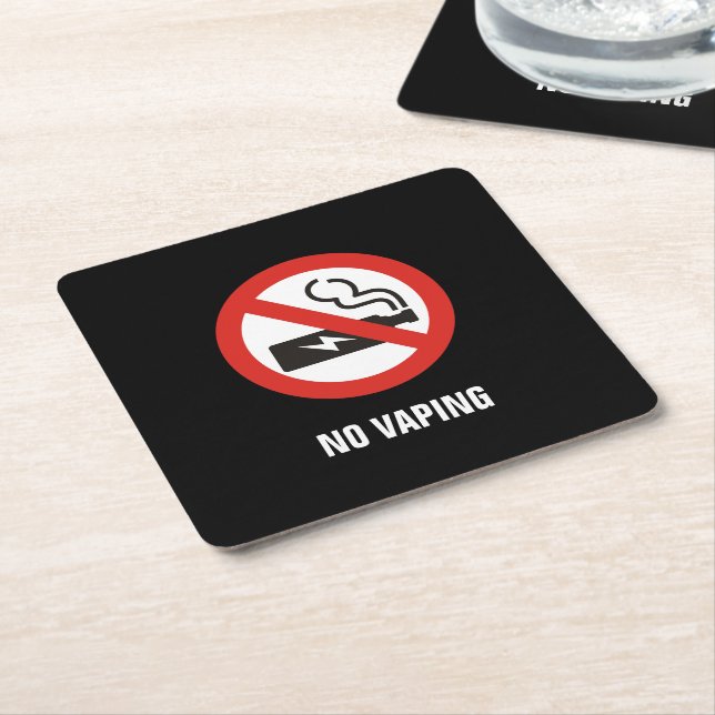 No Vaping Square Paper Coaster (Angled)