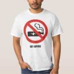 No Vaping T-Shirt<br><div class="desc">Electronic cigarette icon with red prohibited circle. Custom text "No Vaping"</div>