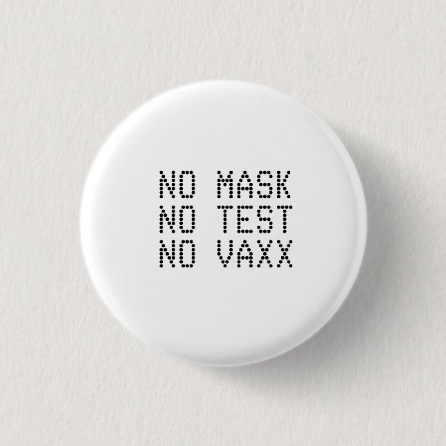 No Vaxx 3 Cm Round Badge (Front)