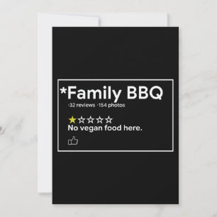 No vegan food for family BBQ Invitation