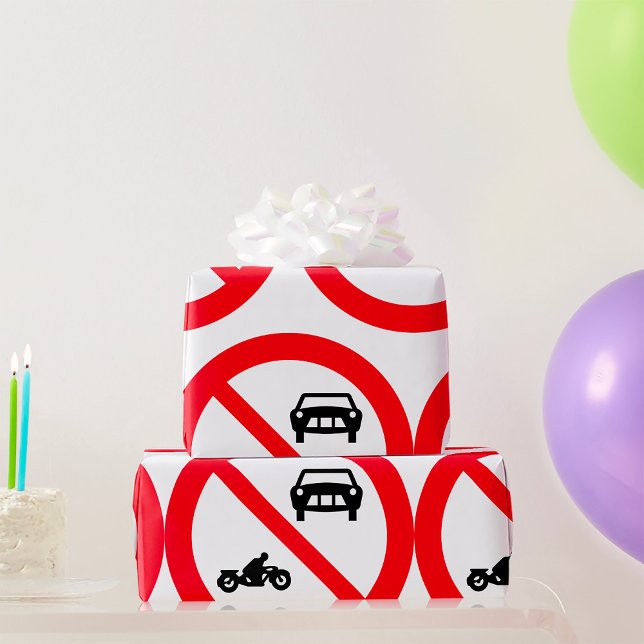 No Vehicles Road Sign Wrapping Paper (Creator Uploaded)