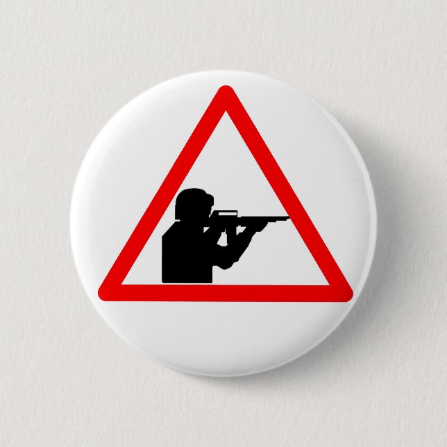 No violence 6 cm round badge (Front)