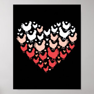No Visible Text Detected Chicken Lover Heart Farme Poster