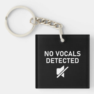 No Vocals Detected Minimal Audio Design Key Ring