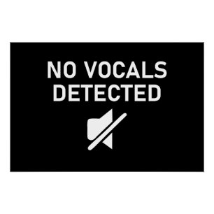 No Vocals Detected Minimal Audio Design Poster