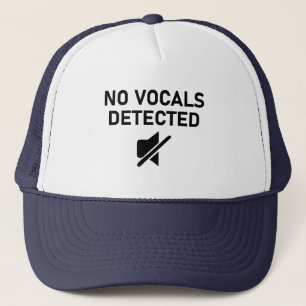 No Vocals Detected Minimal Audio Design Trucker Hat