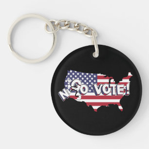 No Vote, Go Vote, US-WahlKampf Key Ring