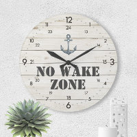 No Wake Zone Anchor 24-Hour Time Nautical