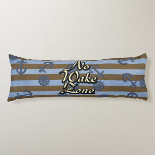 No Wake Zone Nautical Ship Anchors And Wheels Body Cushion