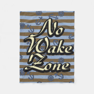 No Wake Zone Nautical Ship Anchors And Wheels Fleece Blanket