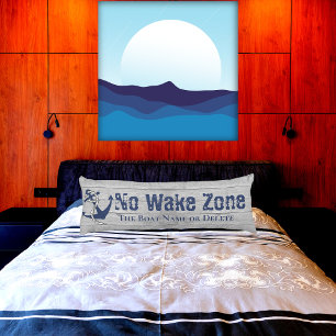 No Wake Zone Navy Anchor Rope Nautical Body Cushion