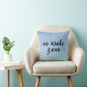No Wake Zone On Watercolor Abstract Cushion