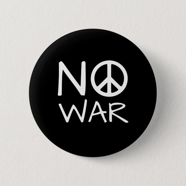 No War  6 Cm Round Badge (Front)