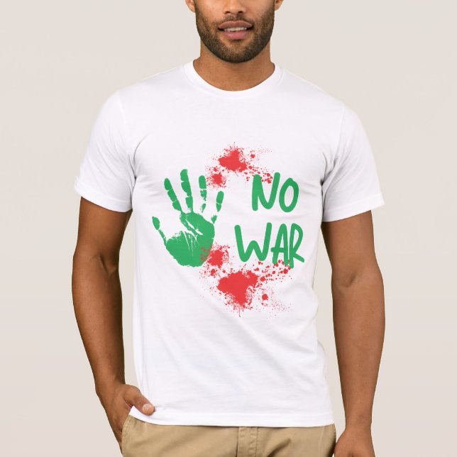No War - Anti-War Protest Handprint Design T-Shirt (Front)