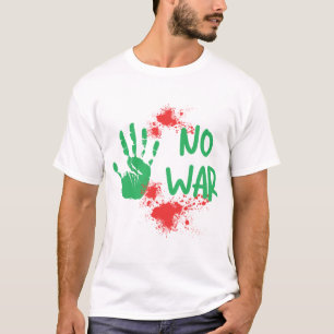 No War  Anti-War Protest Handprint Design T-Shirt