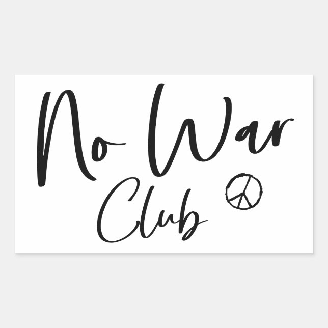 No War Club Peace Rectangular Sticker (Front)