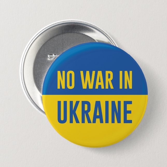 No War In Ukraine 7.5 Cm Round Badge (Front & Back)