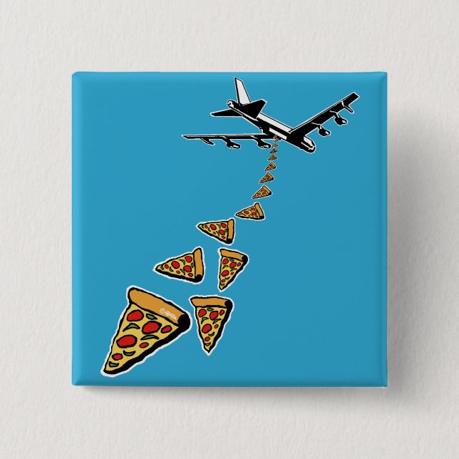 No war more pizza 15 cm square badge (Front)