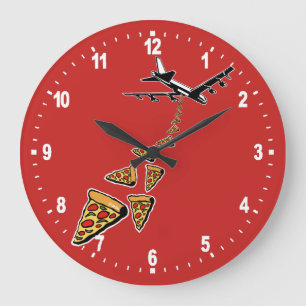 No war more pizza large clock
