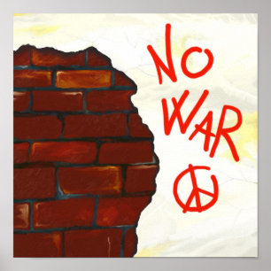 No war, mural painting. Digital illustration Poster