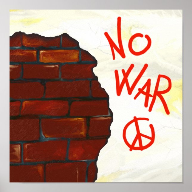 No war, mural painting. Digital illustration Poster (Front)