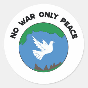 No war only peace classic round sticker