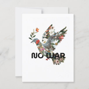 No War Peace Dove Pacifist Bold Statement Postcard