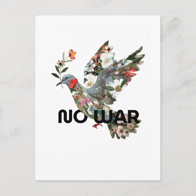 No War Peace Dove Pacifist Bold Statement Postcard (Front)