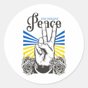 No War Peace For Ukraine  Classic Round Sticker