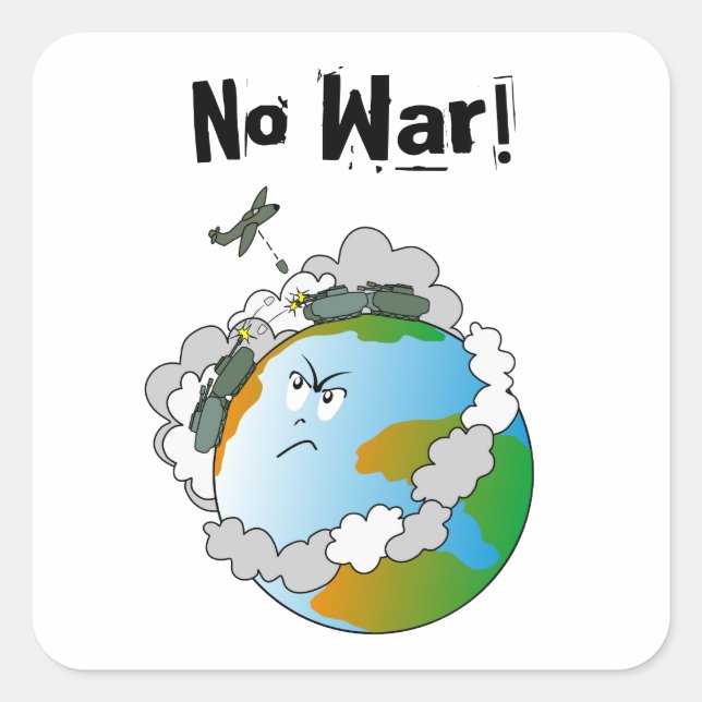 No war! square sticker (Front)
