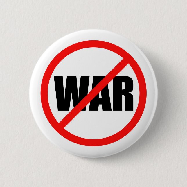 No War Symbol 6 Cm Round Badge (Front)