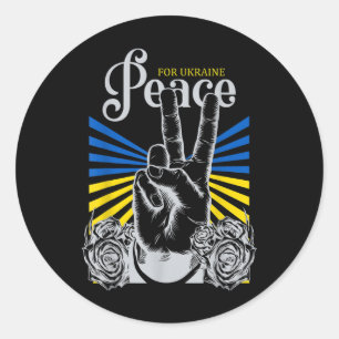 No War, Urkrian Flag, Peace To Ukraine Classic Round Sticker