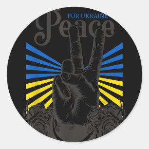 No War, Urkrian Flag, Peace To Ukraine Classic Round Sticker