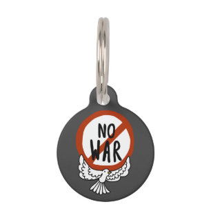 No War With Dove Pet Tag